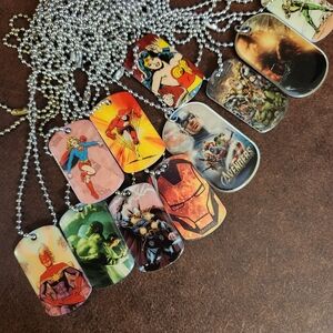 Marvel Heroic Dog Tag Necklace Collection - Red, Blue, Green